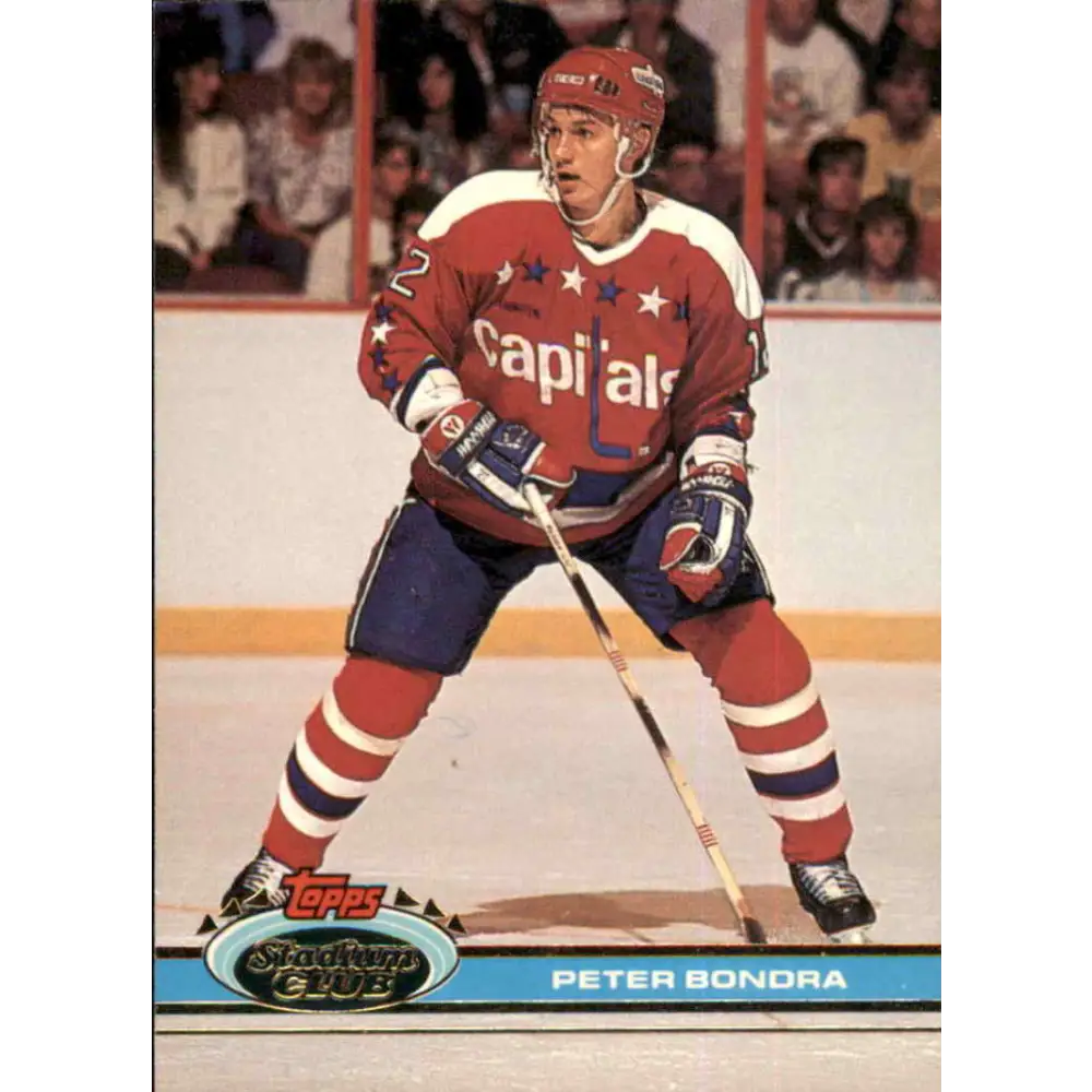 1991-92 Topps Stadium Club #37 Peter Bondra NM-MT Washington Capitals Hockey Card Image 1