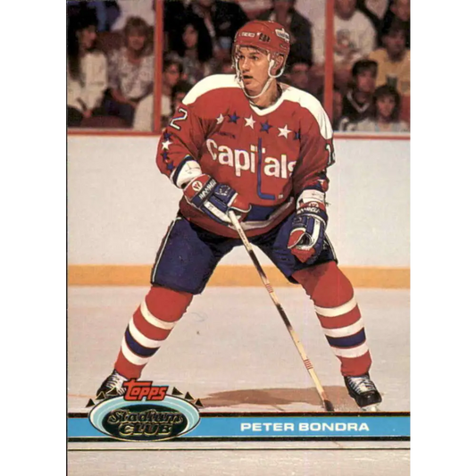 1991-92 Topps Stadium Club #37 Peter Bondra NM-MT Washington Capitals Hockey Card Image 1