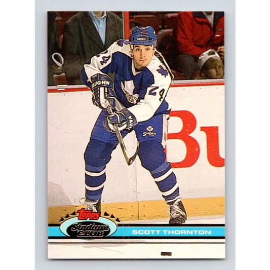 1991-92 Topps Stadium Club #378 Scott Thornton NM-MT Toronto Maple Leafs Hockey Card Image 1