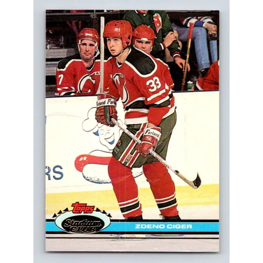 1991-92 Topps Stadium Club #379 Zdeno Ciger NM-MT New Jersey Devils Hockey Card Image 1