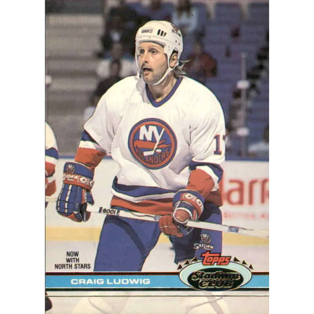 1991-92 Topps Stadium Club #38 Craig Ludwig NM-MT Minnesota North Stars Hockey Card Image 1