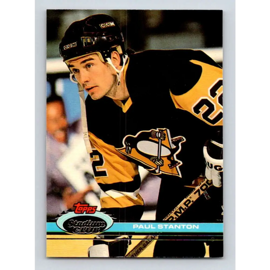 1991-92 Topps Stadium Club #380 Paul Stanton NM-MT Pittsburgh Penguins Hockey Card Image 1