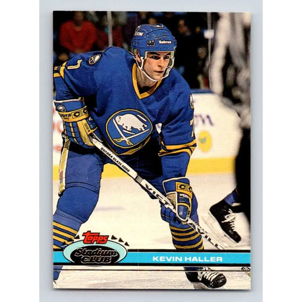 1991-92 Topps Stadium Club #382 Kevin Haller NM-MT RC Rookie Buffalo Sabres Hockey Card Image 1