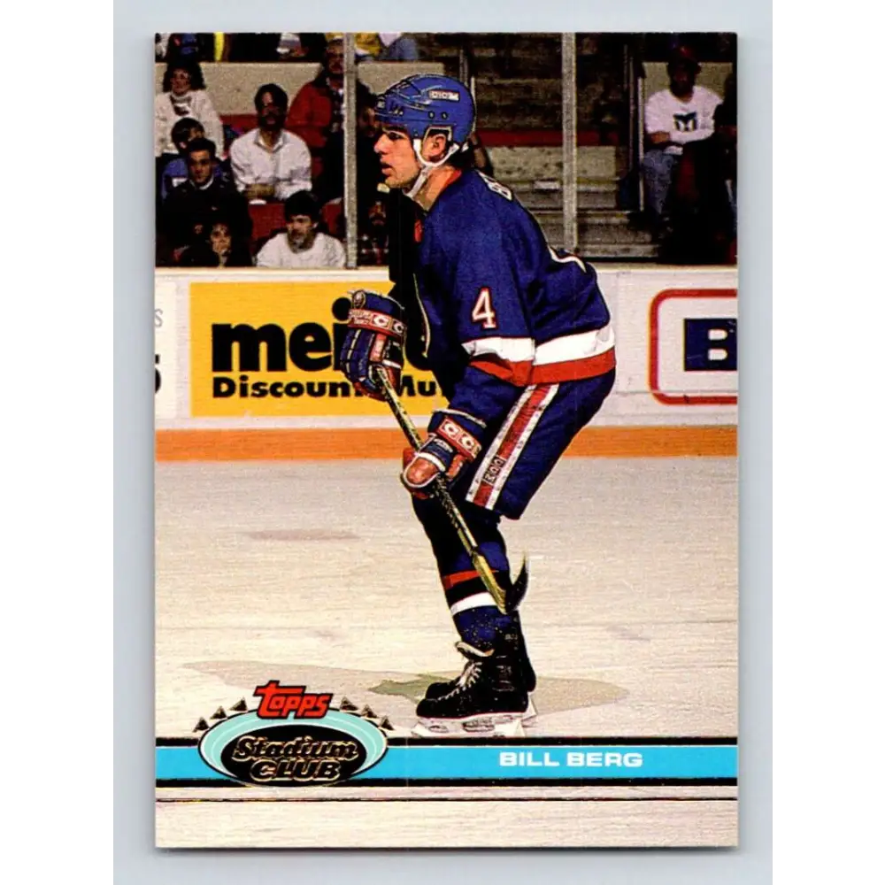 1991-92 Topps Stadium Club #385 Bill Berg NM-MT New York Islanders Hockey Card Image 1