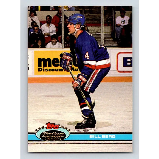 1991-92 Topps Stadium Club #385 Bill Berg NM-MT New York Islanders Hockey Card Image 1