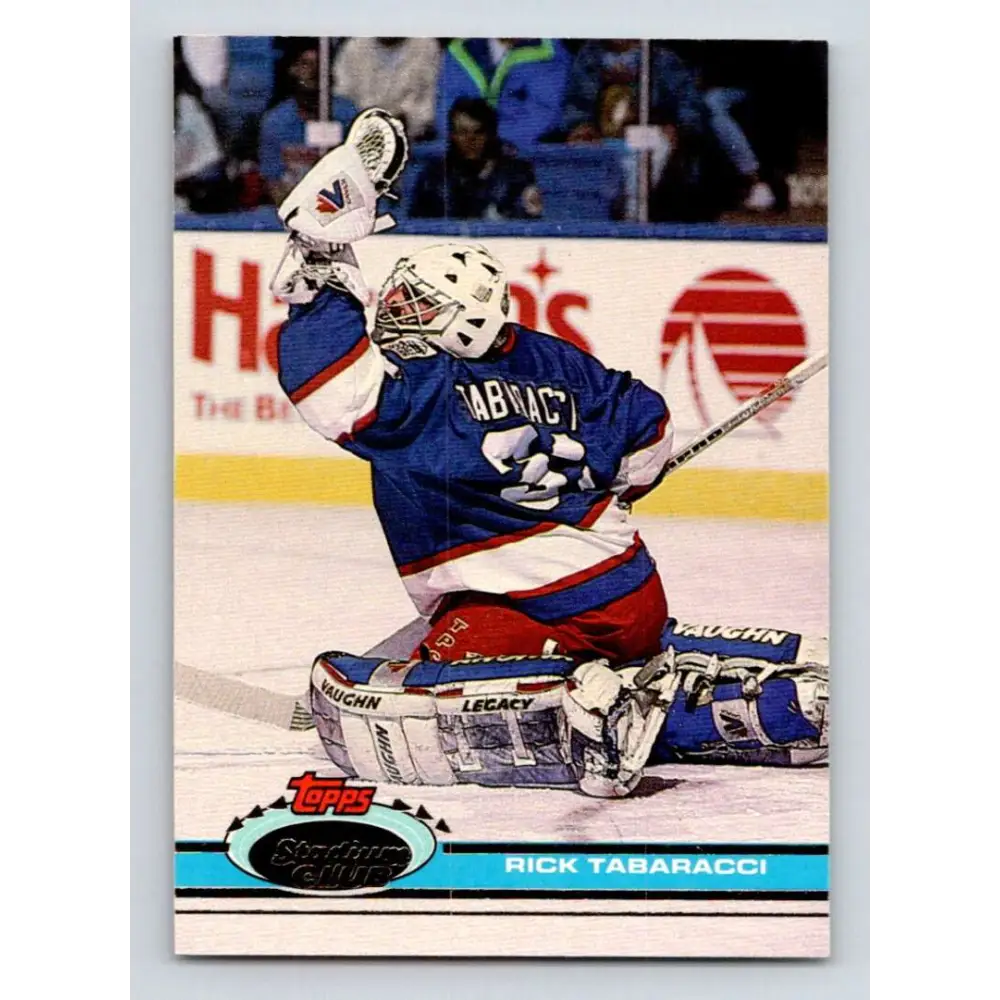 1991-92 Topps Stadium Club #395 Rick Tabaracci NM-MT Winnipeg Jets Hockey Card Image 1