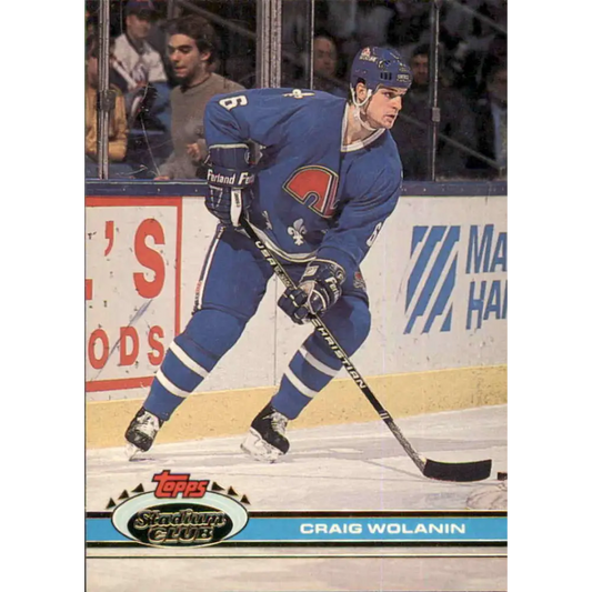 1991-92 Topps Stadium Club #4 Craig Wolanin NM-MT Quebec Nordiques Hockey Card Image 1