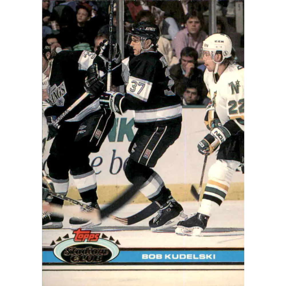1991-92 Topps Stadium Club #40 Bob Kudelski NM-MT Los Angeles Kings Hockey Card Image 1