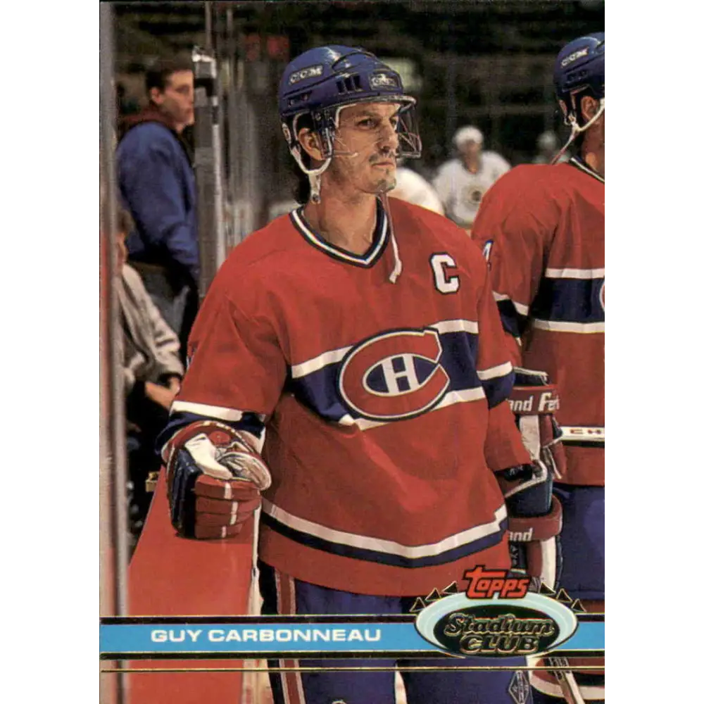 1991-92 Topps Stadium Club #41 Guy Carbonneau NM-MT Montreal Canadiens Hockey Card Image 1