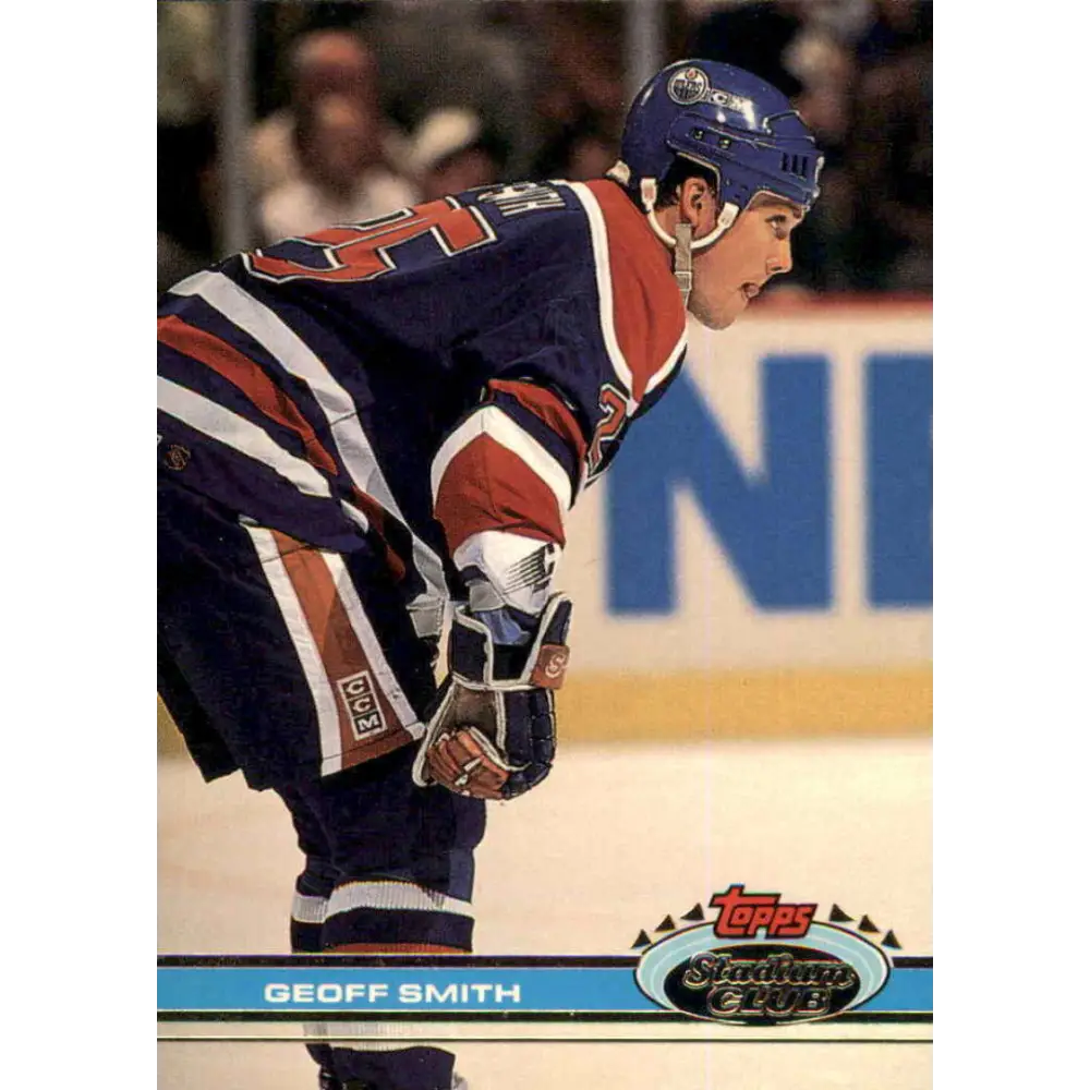 1991-92 Topps Stadium Club #42 Geoff Smith NM-MT Edmonton Oilers Hockey Card Image 1