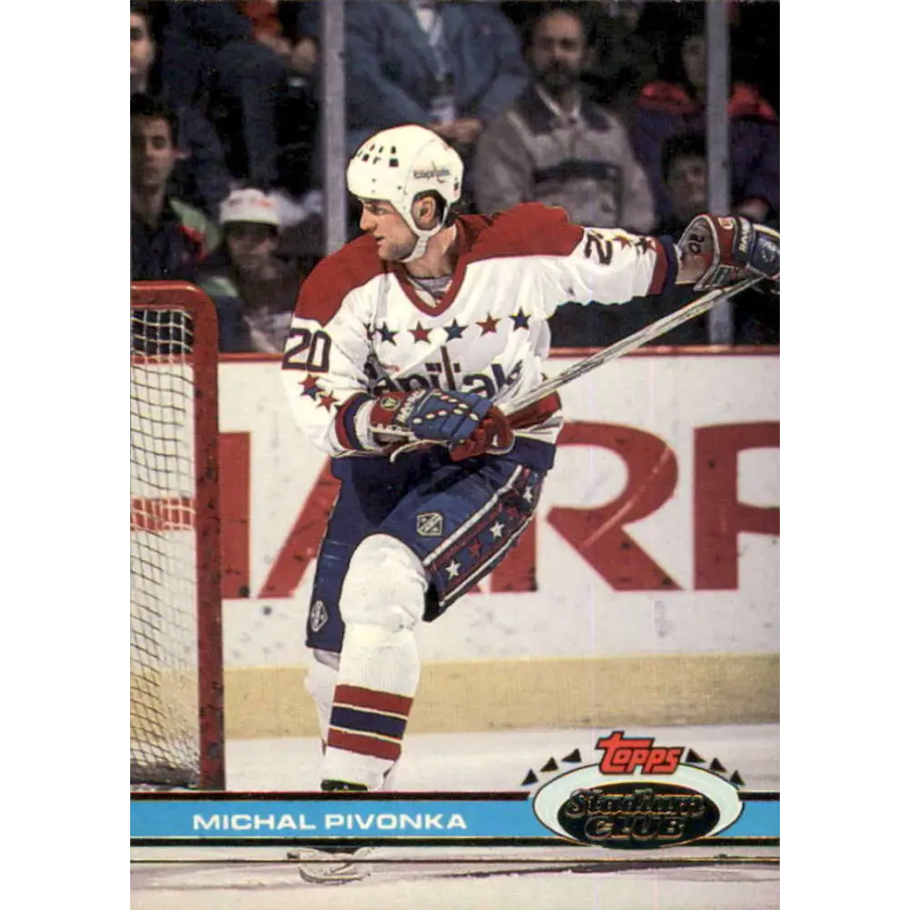 1991-92 Topps Stadium Club #44 Michal Pivonka NM-MT Washington Capitals Hockey Card Image 1