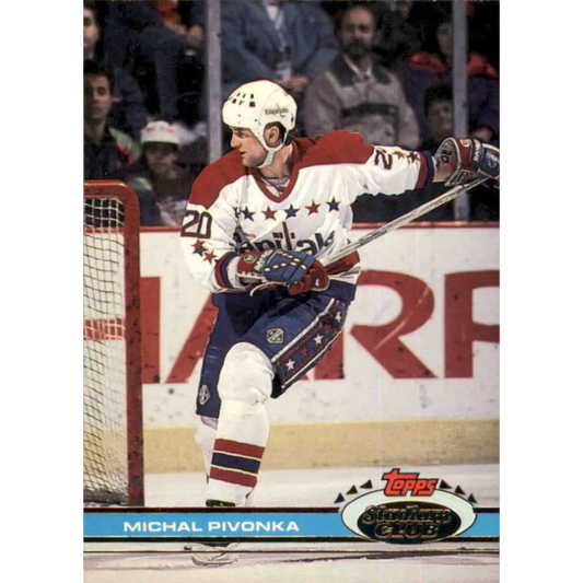 1991-92 Topps Stadium Club #44 Michal Pivonka NM-MT Washington Capitals Hockey Card Image 1