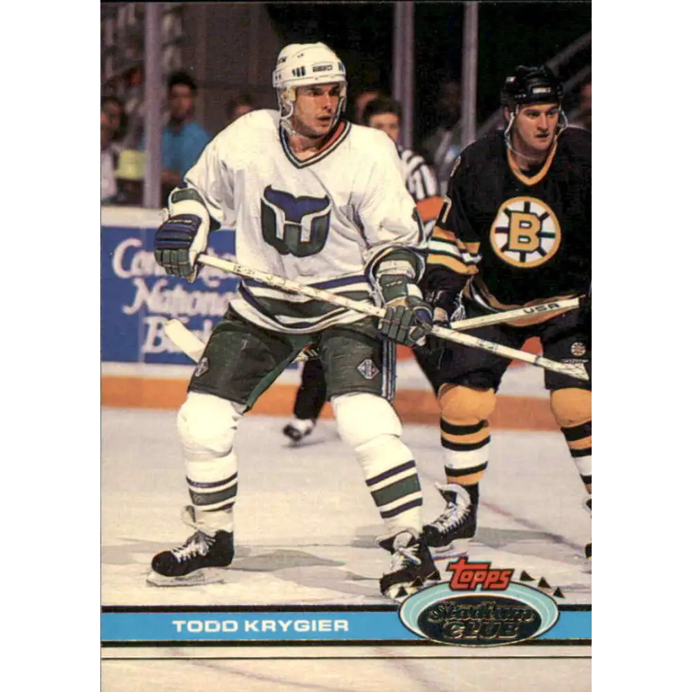 1991-92 Topps Stadium Club #45 Todd Krygier NM-MT Hartford Whalers Hockey Card Image 1