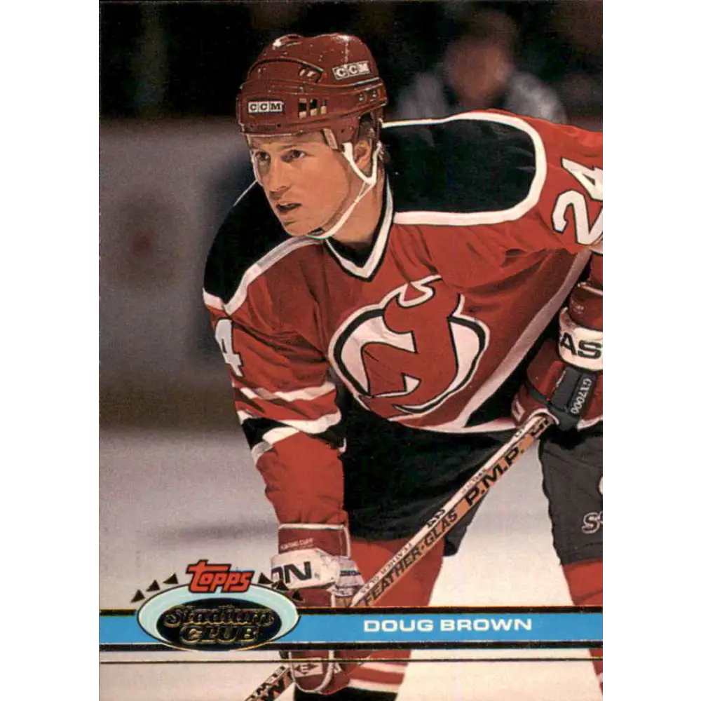 1991-92 Topps Stadium Club #47 Doug Brown NM-MT New Jersey Devils Hockey Card Image 1