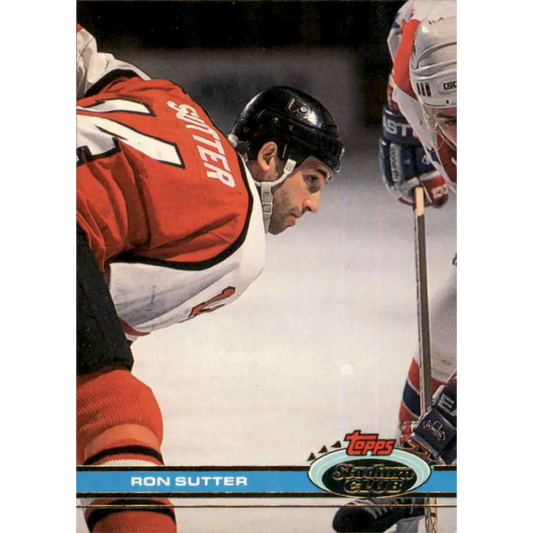 1991-92 Topps Stadium Club #49 Ron Sutter NM-MT Philadelphia Flyers Hockey Card Image 1