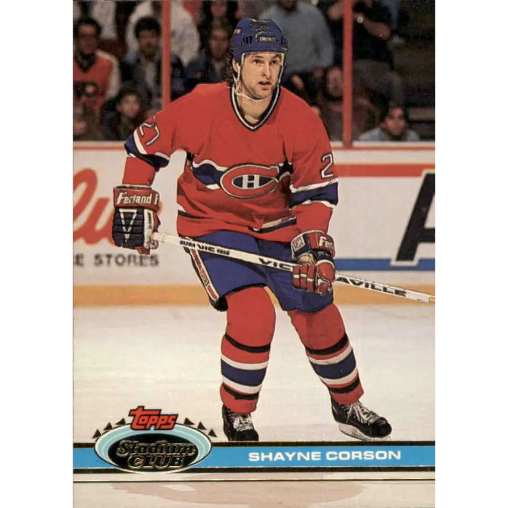 1991-92 Topps Stadium Club #5 Shayne Corson NM-MT Montreal Canadiens Hockey Card Image 1