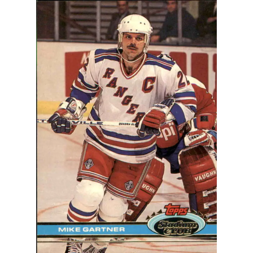 1991-92 Topps Stadium Club #51 Mike Gartner NM-MT New York Rangers Hockey Card Image 1