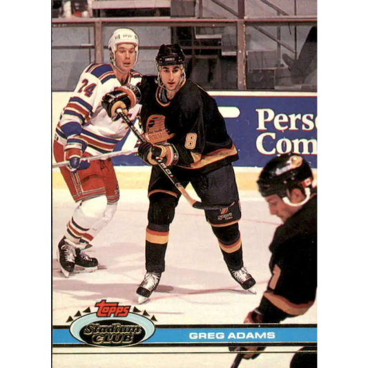 1991-92 Topps Stadium Club #52 Greg Adams NM-MT Vancouver Canucks Hockey Card Image 1