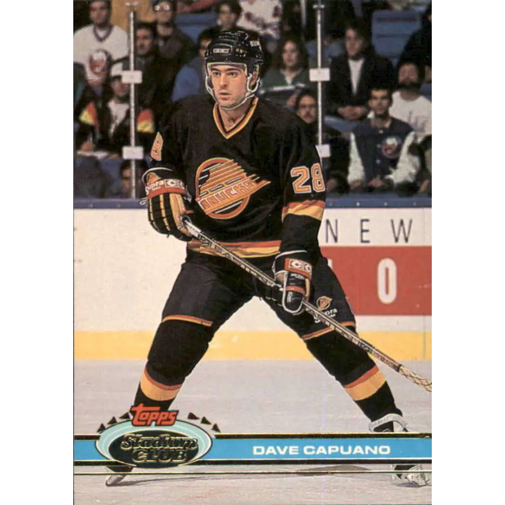 1991-92 Topps Stadium Club #53 Dave Capuano NM-MT Vancouver Canucks Hockey Card Image 1