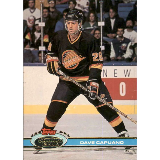 1991-92 Topps Stadium Club #53 Dave Capuano NM-MT Vancouver Canucks Hockey Card Image 1