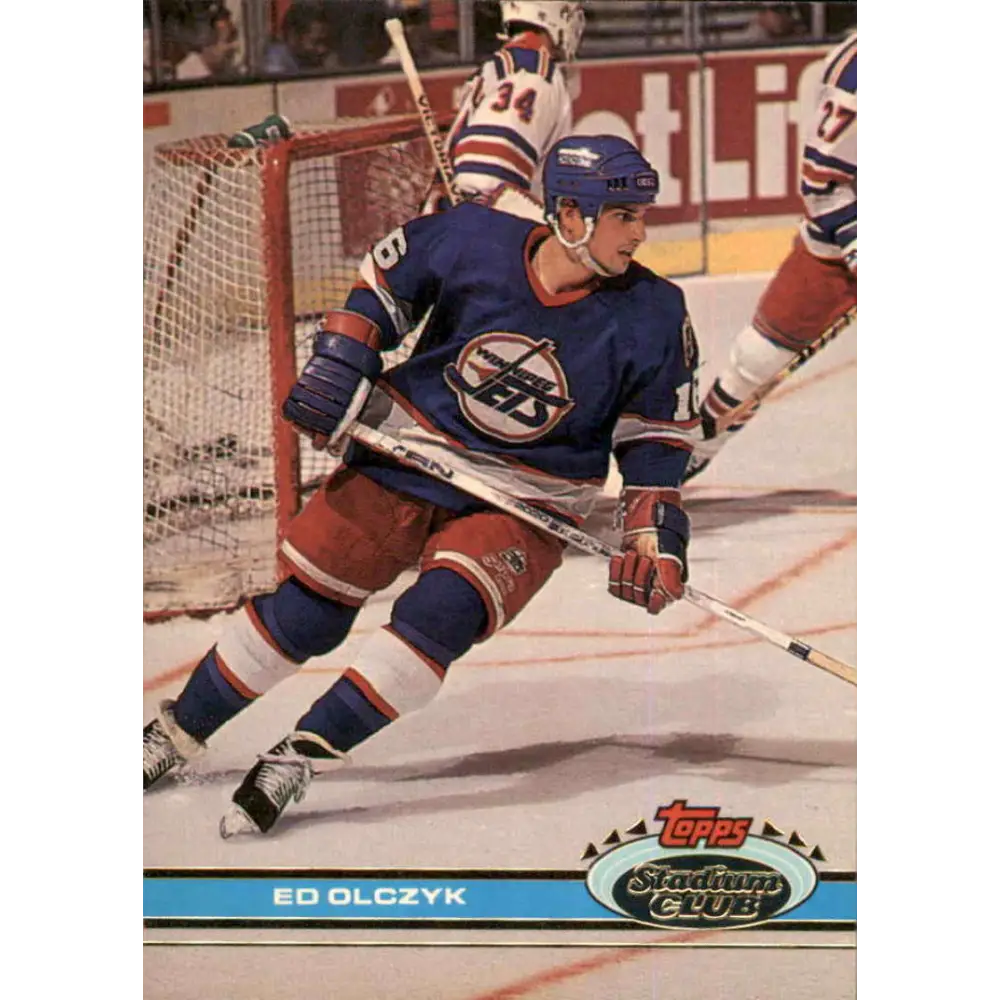 1991-92 Topps Stadium Club #57 Ed Olczyk NM-MT Winnipeg Jets Hockey Card Image 1