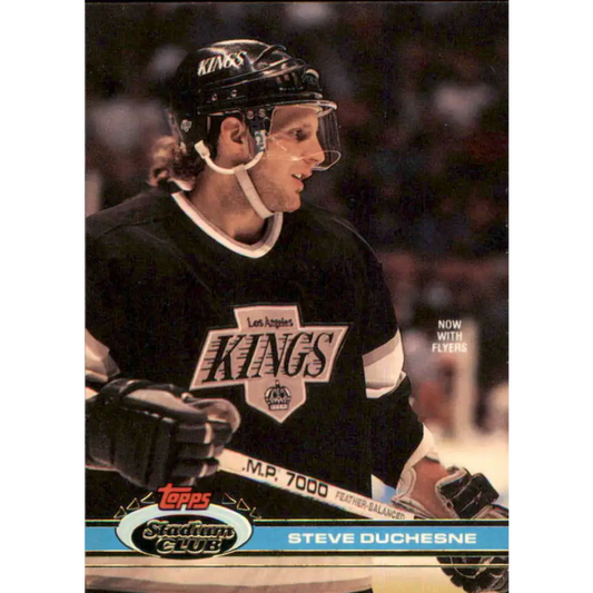 1991-92 Topps Stadium Club #58 Steve Duchesne NM-MT Philadelphia Flyers Hockey Card Image 1