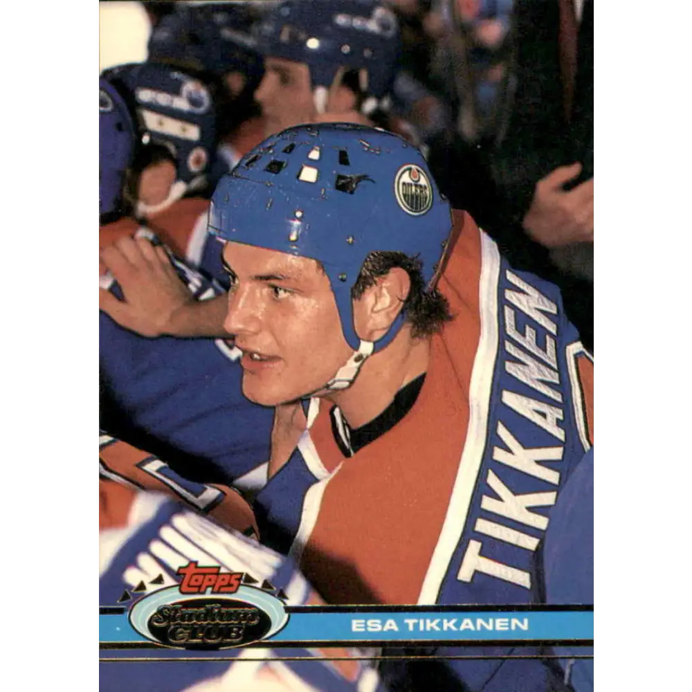1991-92 Topps Stadium Club #69 Esa Tikkanen NM-MT Edmonton Oilers Hockey Card Image 1