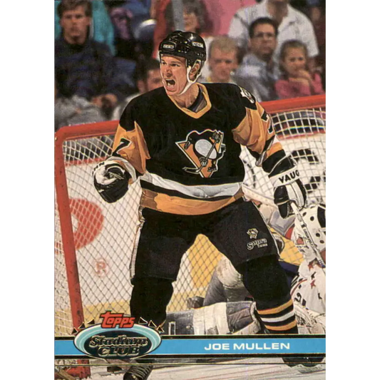 1991-92 Topps Stadium Club #7 Joe Mullen NM-MT Pittsburgh Penguins Hockey Card Image 1