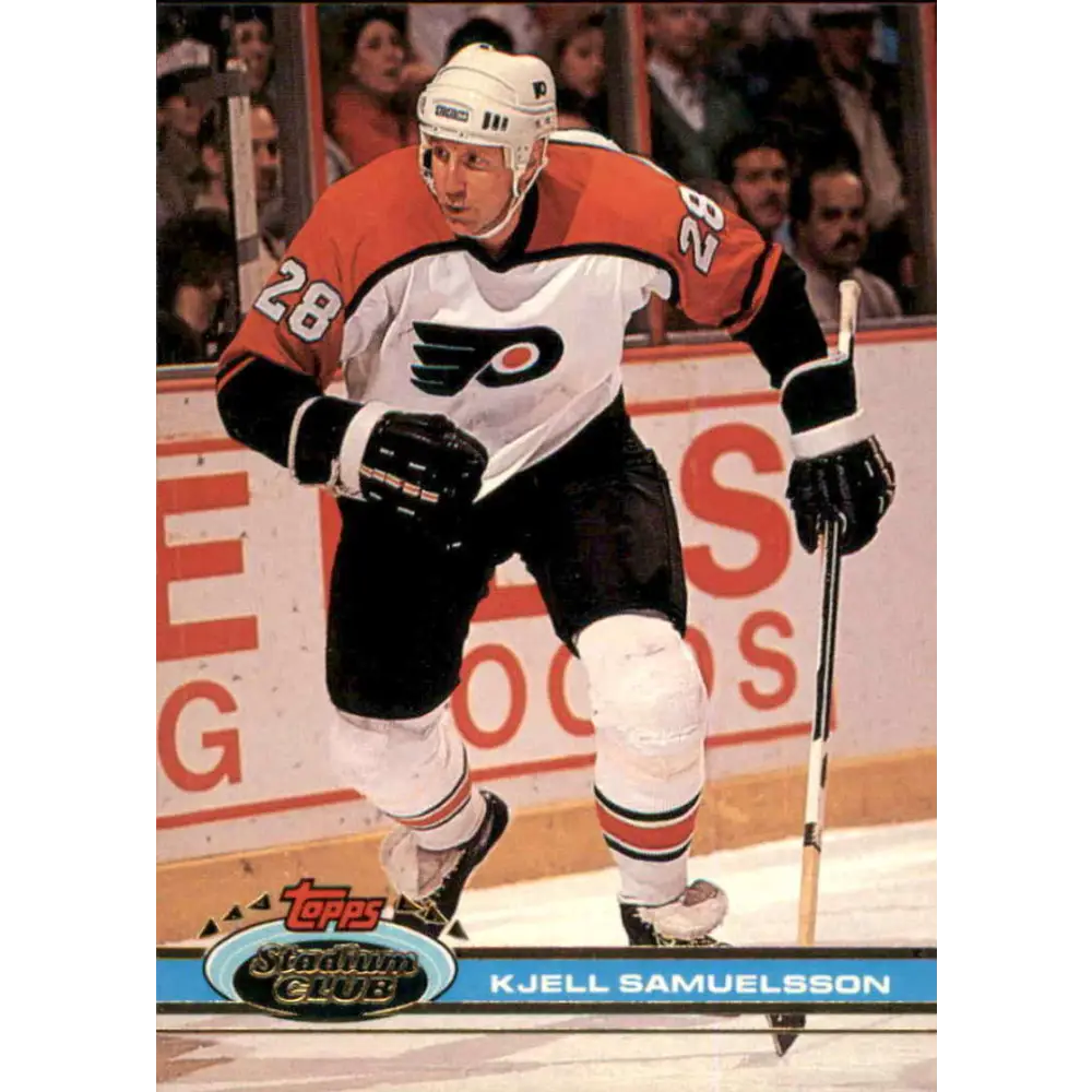 1991-92 Topps Stadium Club #70 Kjell Samuelsson NM-MT Philadelphia Flyers Hockey Card Image 1
