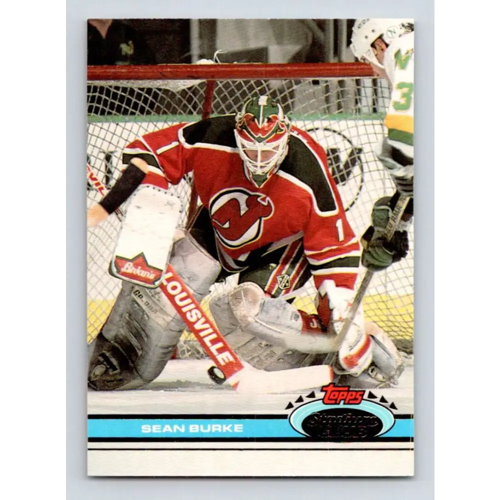 1991-92 Topps Stadium Club #76 Sean Burke NM-MT New Jersey Devils Hockey Card Image 1