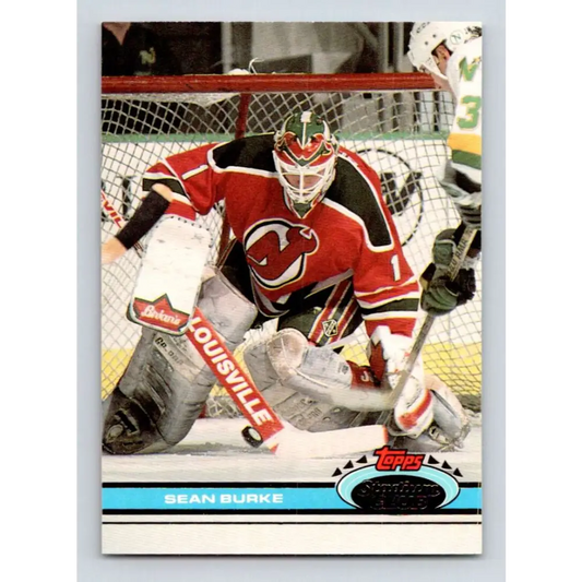 1991-92 Topps Stadium Club #76 Sean Burke NM-MT New Jersey Devils Hockey Card Image 1