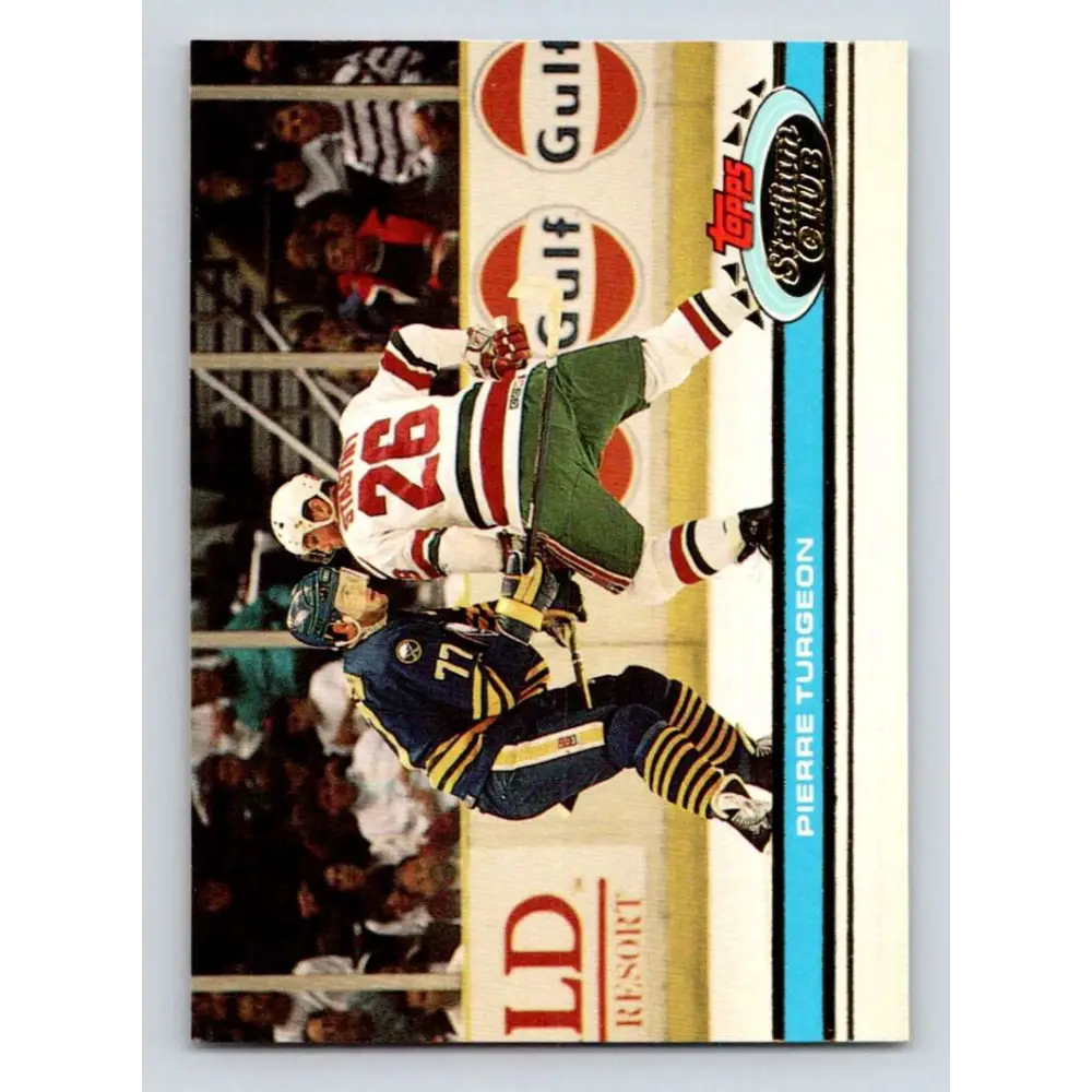 1991-92 Topps Stadium Club #77 Pierre Turgeon NM-MT New York Islanders Hockey Card Image 1