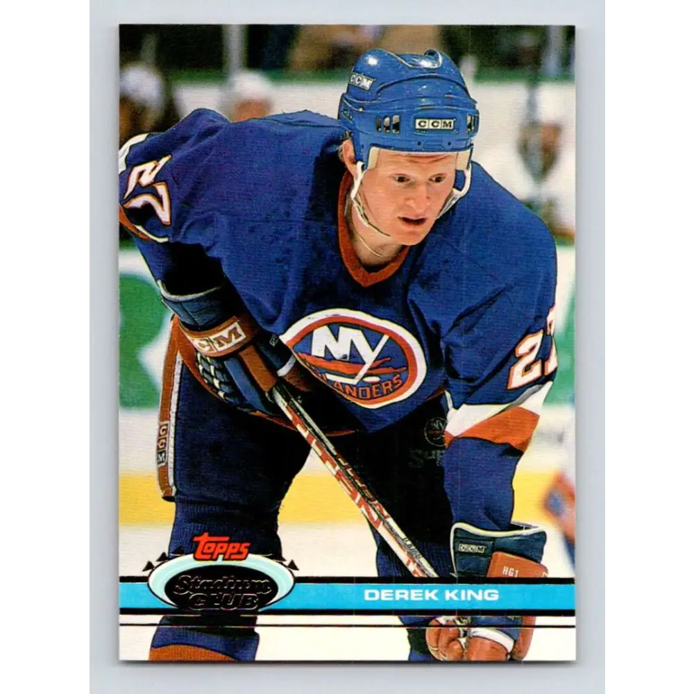 1991-92 Topps Stadium Club #82 Derek King NM-MT New York Islanders Hockey Card Image 1