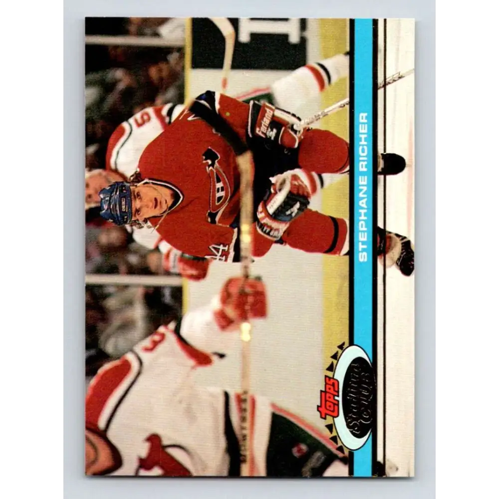 1991-92 Topps Stadium Club #86 Stephane Richer NM-MT Montreal Canadiens Hockey Card Image 1