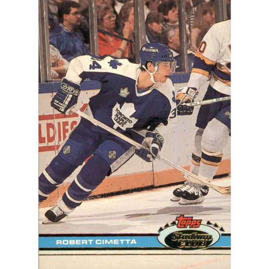 1991-92 Topps Stadium Club #9 Rob Cimetta NM-MT Toronto Maple Leafs Hockey Card Image 1