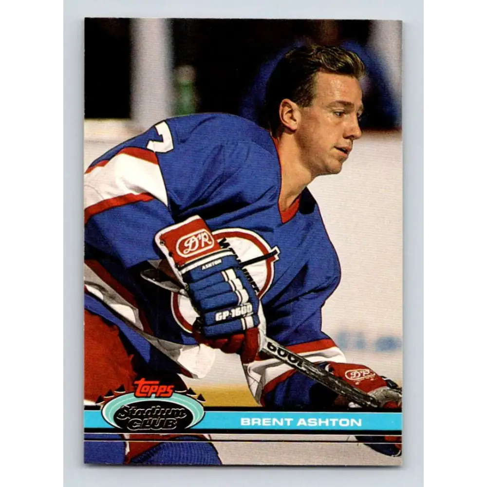 1991-92 Topps Stadium Club #90 Brent Ashton NM-MT Winnipeg Jets Hockey Card Image 1