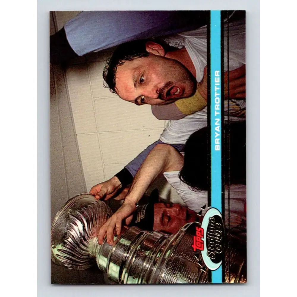 1991-92 Topps Stadium Club #91 Bryan Trottier NM-MT Pittsburgh Penguins Hockey Card Image 1
