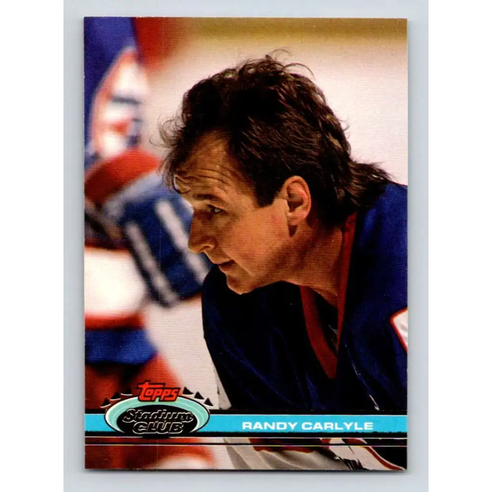1991-92 Topps Stadium Club #94 Randy Carlyle NM-MT Winnipeg Jets Hockey Card Image 1