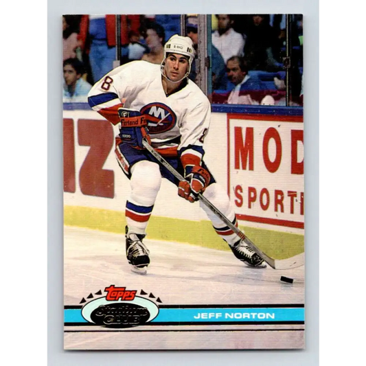 1991-92 Topps Stadium Club #98 Jeff Norton NM-MT New York Islanders Hockey Card Image 1
