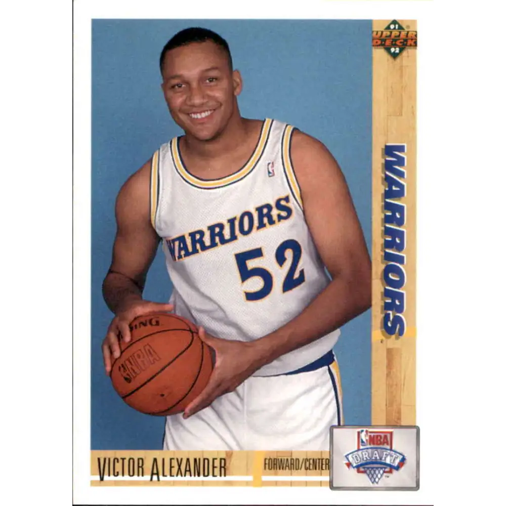 1991-92 Upper Deck #10 Victor Alexander NM-MT RC Rookie Golden State Warriors Basketball Card Image 1