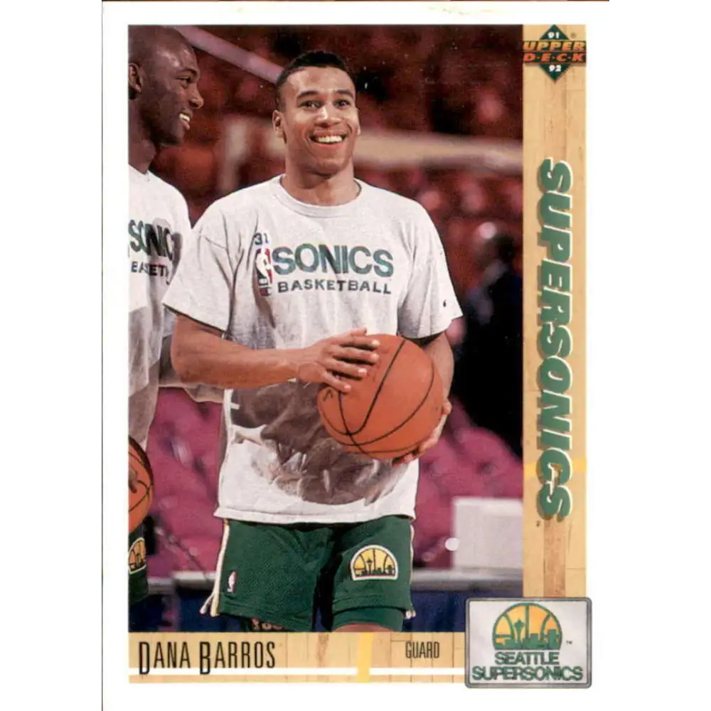 1991-92 Upper Deck #102 Dana Barros NM-MT Seattle SuperSonics Basketball Card Image 1