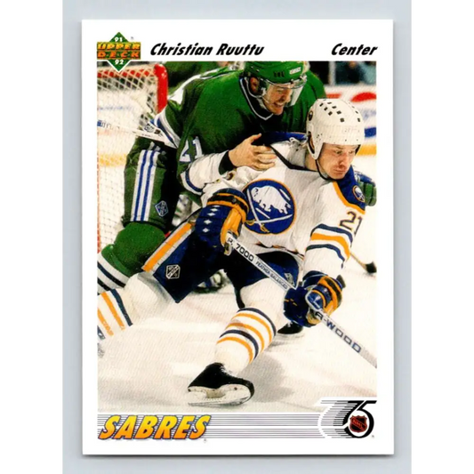 1991-92 Upper Deck #104 Christian Ruuttu NM-MT Buffalo Sabres Hockey Card Image 1
