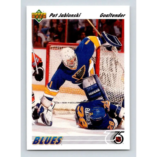 1991-92 Upper Deck #107 Pat Jablonski NM-MT RC Rookie St. Louis Blues Hockey Card Image 1