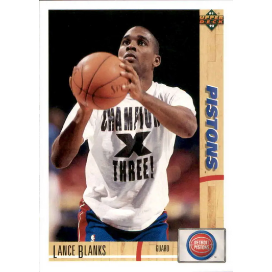 1991-92 Upper Deck #108 Lance Blanks NM-MT Detroit Pistons Basketball Card Image 1
