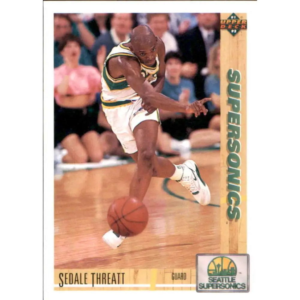 1991-92 Upper Deck #110 Sedale Threatt NM-MT Seattle SuperSonics Basketball Card Image 1