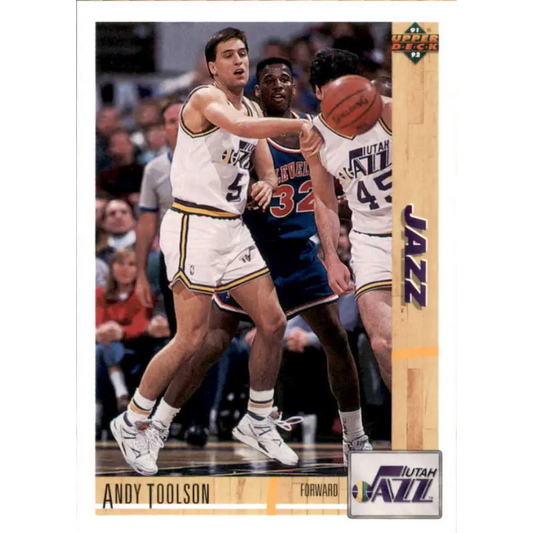 1991-92 Upper Deck #113 Andy Toolson NM-MT Utah Jazz Basketball Card Image 1