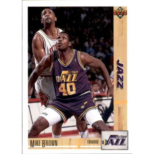 1991-92 Upper Deck #118 Mike Brown NM-MT Utah Jazz Basketball Card Image 1