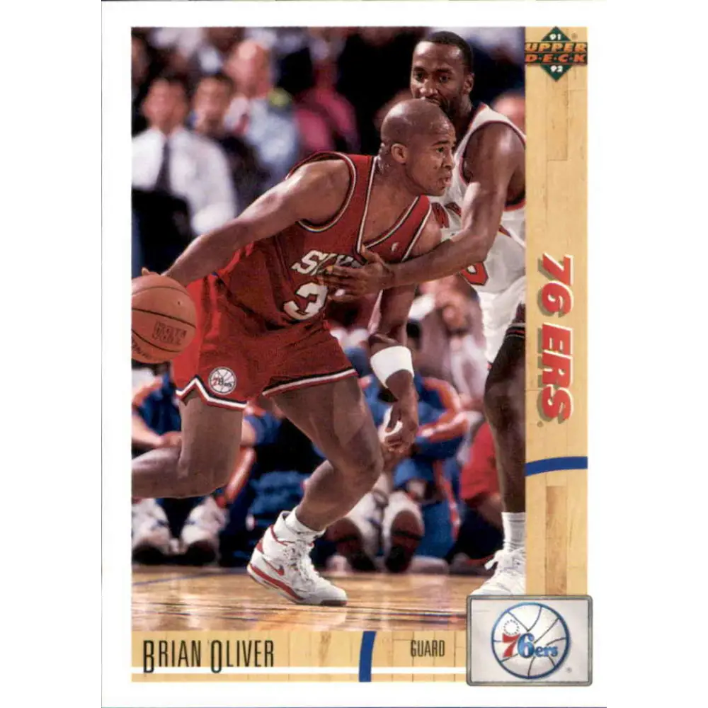 1991-92 Upper Deck #119 Brian Oliver NM-MT Philadelphia 76ers Basketball Card Image 1