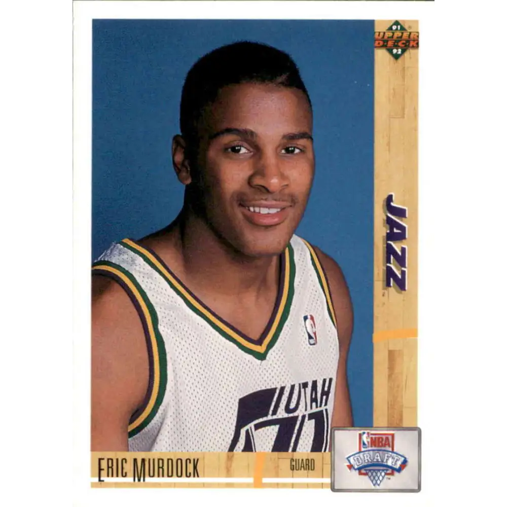 1991-92 Upper Deck #12 Eric Murdock NM-MT RC Rookie Utah Jazz Basketball Card Image 1
