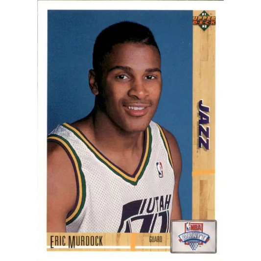 1991-92 Upper Deck #12 Eric Murdock NM-MT RC Rookie Utah Jazz Basketball Card Image 1